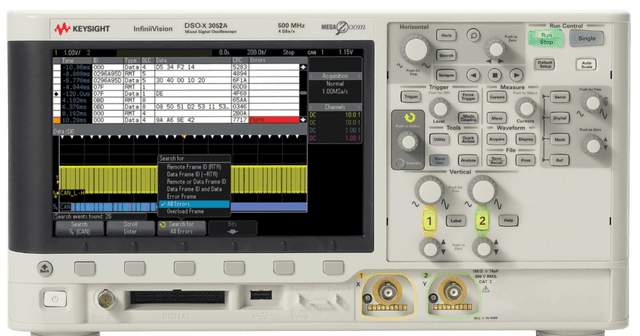 DSOX3052A Oscilloscope: 500 MHz, 2 Channels