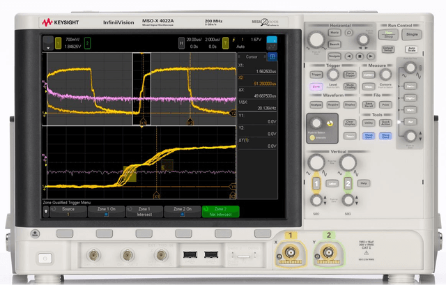 MSOX4022A Mixed Signal Oscilloscope: 200 MHz, 2 Analog Plus 16 Digital Channels